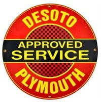 Desoto Plymouth Service Porcelain Sign