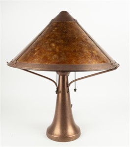 Mica Craftsman Style Trumpet Table Lamp