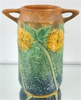 Rare Roseville "Sunflower" vase green/pink