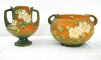 Roseville "White Rose" bowl and vase - 2 pcs