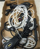 TRAY OF EXTENSION CORDS, SURGE PROTECTOR