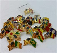 25 US Cross Flag Enameled Friendship Pins