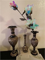 Black and Gold  Metal Vases, India
