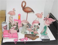 Large Grouping of Various Flamingo Statues