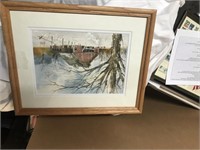 Original Framed And Matted Watercolor, 15" X 12"