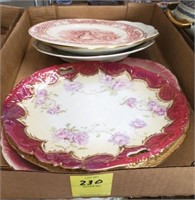 TRAY OF ASSORTED PAINTED PLATES, NORITAKE