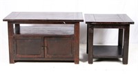 Furniture Dark Wood TV Stand & End Table