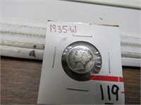 90 % Silver 1935 Mercury Dime