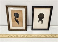(2) Small Silhouette Framed Pictures