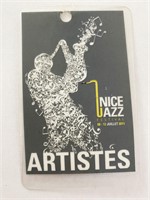 2011 Nice Jazz Festival Backstage Artist Pass