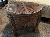 FREE-STANDING BAMBOO HANDLED BASKET OR TABLE