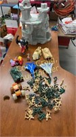 Bag of army men, tanks, airplanes, motorcycles,