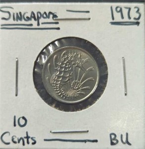 Uncirculated 1973 Singapore coin