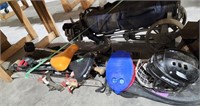 Sports Bundle. Gold club set, 2 bike seats, kids