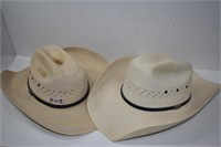 Two Atwoods Straw Cowboy Hats