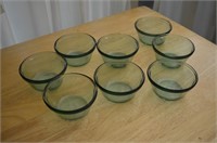 Lot of 8 Green Glass Custard Dishes