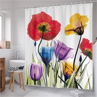 SOUTHSKY Tulip Shower Curtain Fabric 71x71 inch
