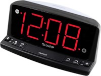 Sharp LED Digital Alarm Clock  Black - Red LED