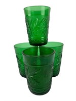 Anchor Hocking Forest Green Sandwich Glasses
