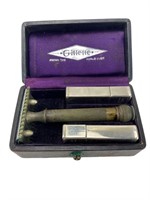 Vintage Gillette Silver Safety Razor and Case