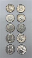 (10) 1967 Kennedy Half-Dollars