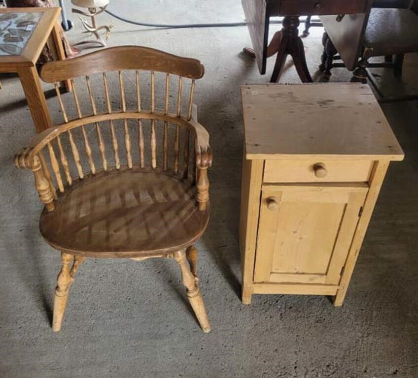 Chair and Small Wood Table