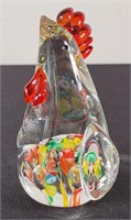 Lenwile Glass Rooster Paperweight