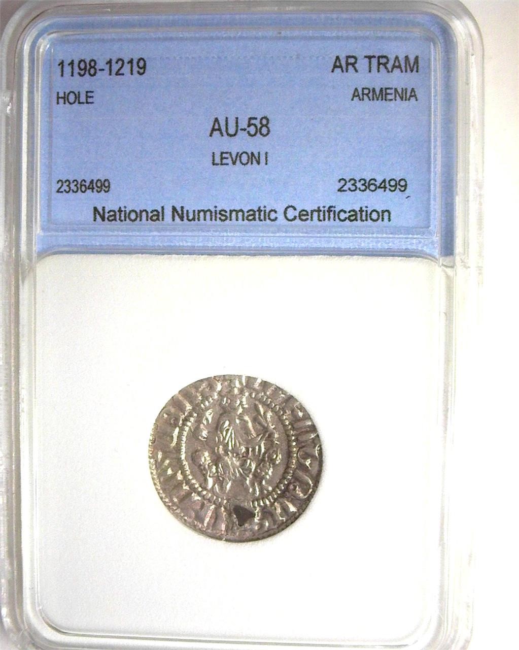 1198-1219 AR Tram NNC AU58 Levon I Armenia