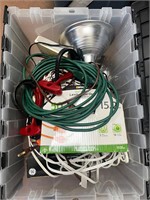 Tote of extension cords and extras