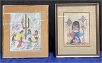 Pair of framed prints by De Grazia