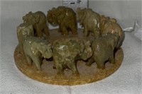 Ring of onyx elephants candle holder