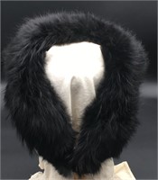Saks Fifth Avenue Black Fur Scarf Wrap