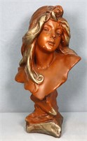 Art Nouveau Chalkware Bust of Lady