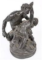 A. CARRIER "FUAN & MAIDEN" SPELTER STATUE