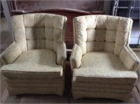 2 Gold Upholstered Side Chairs