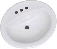 DESIGN HOUSE 20X17 OVAL DROP IN SINK WHITE