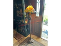 Metal Floor Lamp w/ Tiffany Style Shade