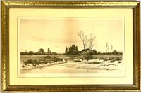 ETCHING OF AN AMERICAN RURAL SETTLEMENT