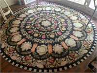 Round rug with vegetable design, 8 ft diameter