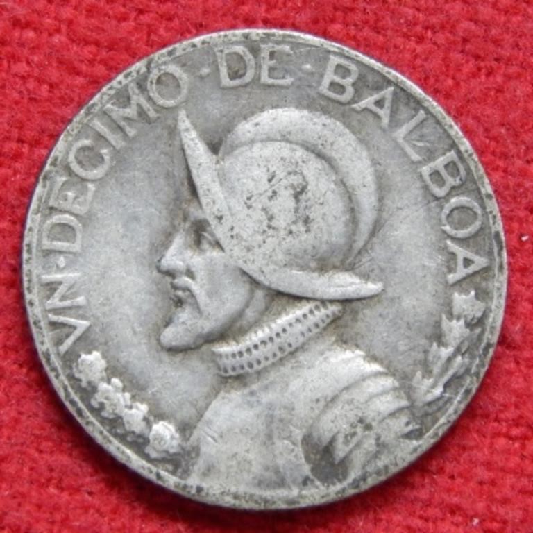 1930 Panama Silver 10 Centavos