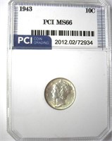 1943 Dime PCI MS66