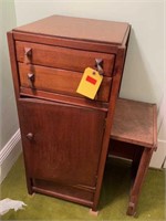 ANTIQUE HOTEL WASHSTAND W/ PULL OUT TABLE
