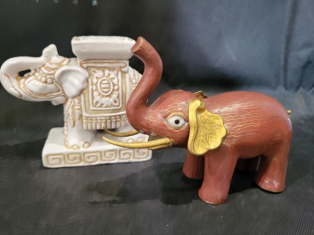 VTG Cloisonné & Ceramic Elephants