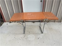 Orange Metal Folding Table
