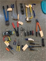 Police Auction: Assorted Tools In Bin With Lid