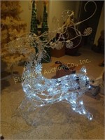 Partially lighted snow flake deer, 3 1/2'