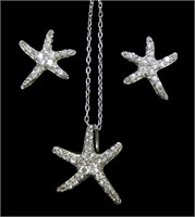 Sterling silver starfish pendant with 18" sterling