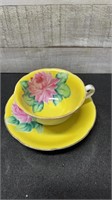 Vintage Occupied Japan Yellow Floral Cup & Saucer