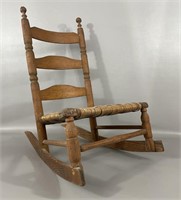 Antique Cane Bottom Child's Rocking Chair