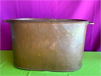 Antique Copper Wash Tub w Lid